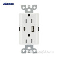 15A Typ A & C schnelles Lade -USB -Outlet